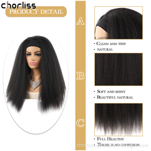 Wholesale Blonde Ombre Long Turban Wrap Wig Afro Corn Wave Headband wig Synthetic Wig With Headband Attached For Black Women